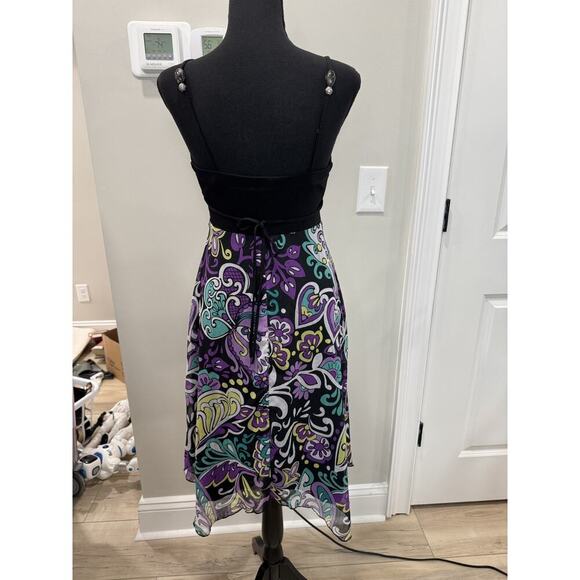 Whimsigoth Y2K Fairiecore Dress by Candie's Handkerchief Hem Beaded Small Witchy - Picture 8 of 12